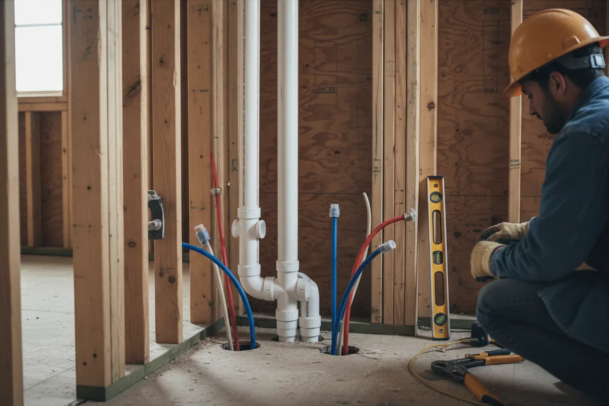 Drain and supply rough-in during Drain Cleaning in Dyer